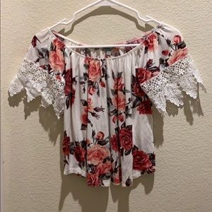 Women’s Off Shoulder SMALL Roses Print